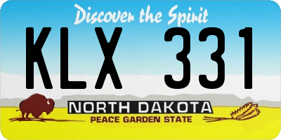 ND license plate KLX331
