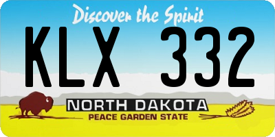 ND license plate KLX332