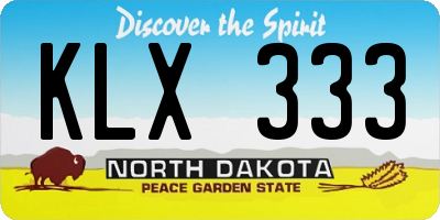 ND license plate KLX333