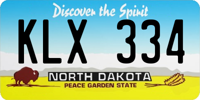 ND license plate KLX334