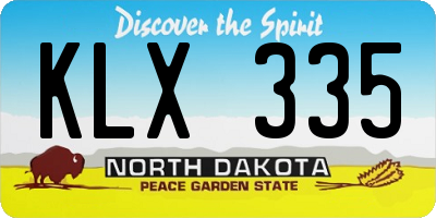 ND license plate KLX335