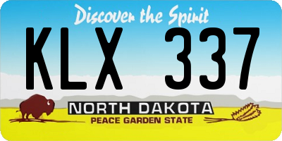 ND license plate KLX337