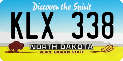 ND license plate KLX338