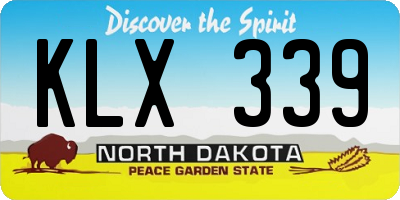 ND license plate KLX339