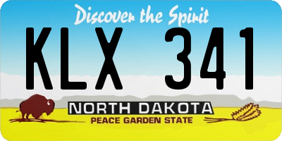 ND license plate KLX341