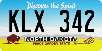 ND license plate KLX342