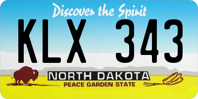 ND license plate KLX343