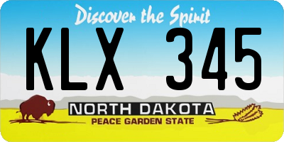 ND license plate KLX345