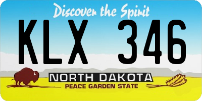 ND license plate KLX346