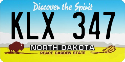 ND license plate KLX347