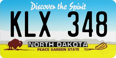 ND license plate KLX348