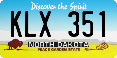 ND license plate KLX351