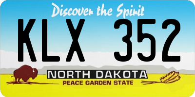 ND license plate KLX352