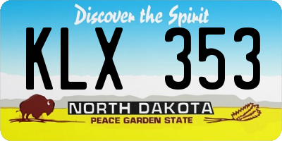 ND license plate KLX353