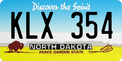 ND license plate KLX354