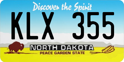ND license plate KLX355
