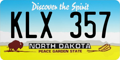ND license plate KLX357