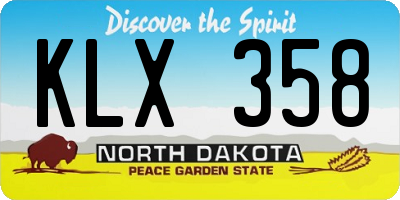ND license plate KLX358