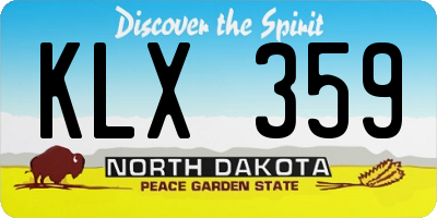 ND license plate KLX359