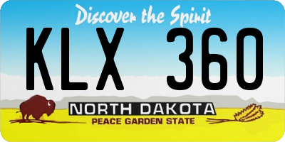 ND license plate KLX360