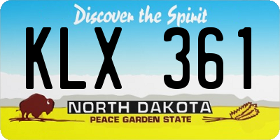 ND license plate KLX361