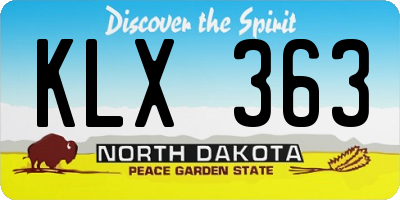 ND license plate KLX363