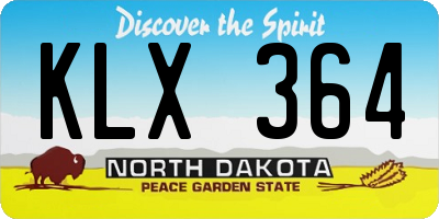 ND license plate KLX364