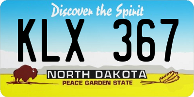 ND license plate KLX367