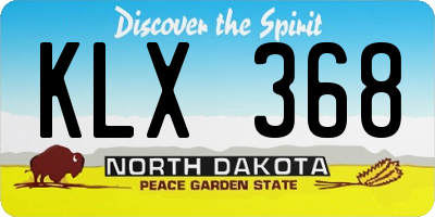 ND license plate KLX368