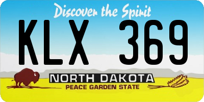 ND license plate KLX369