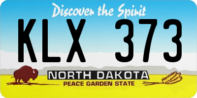 ND license plate KLX373