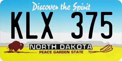 ND license plate KLX375