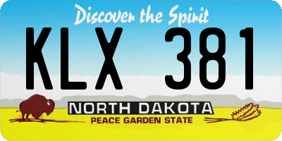 ND license plate KLX381