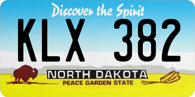 ND license plate KLX382