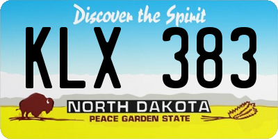 ND license plate KLX383