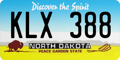 ND license plate KLX388