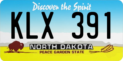 ND license plate KLX391