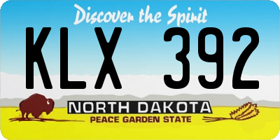ND license plate KLX392