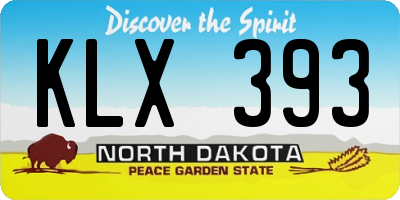 ND license plate KLX393