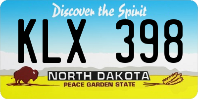 ND license plate KLX398