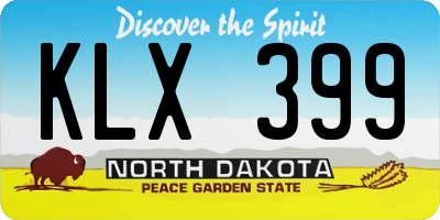 ND license plate KLX399