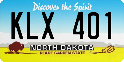 ND license plate KLX401