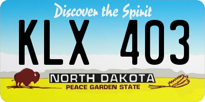 ND license plate KLX403