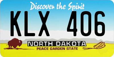 ND license plate KLX406