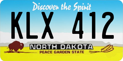 ND license plate KLX412