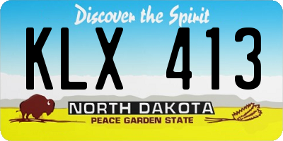 ND license plate KLX413