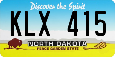 ND license plate KLX415