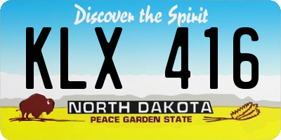 ND license plate KLX416