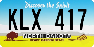 ND license plate KLX417
