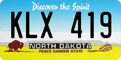ND license plate KLX419